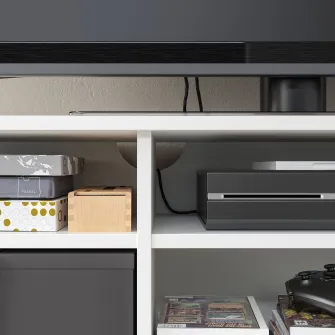 IKEA VIHALS Ansamblu depozitare/TV, alb, 216x47x120 cm