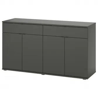 IKEA VIHALS Bufet, gri inchis, 140x37x75 cm