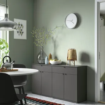 IKEA VIHALS Bufet, gri inchis, 140x37x75 cm