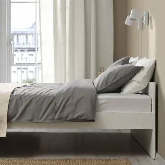 IKEA VIHALS Cadru pat, alb/Lindbåden, 140x200 cm