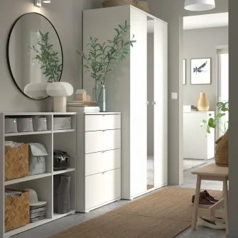 IKEA VIHALS Combinatie dulap, alb/oglinda, 270x57x200 cm