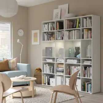 IKEA VIHALS Combinatie etajera, alb, 190x37x200 cm