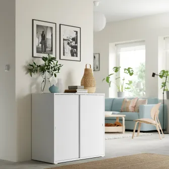 IKEA VIHALS Corp cu usi glisante, alb, 95x47x90 cm