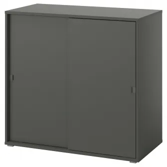 IKEA VIHALS Corp cu usi glisante, gri inchis, 95x47x90 cm
