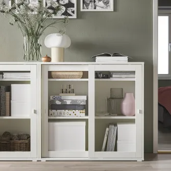 IKEA VIHALS Corp usi de sticla glisante, alb, 95x37x90 cm