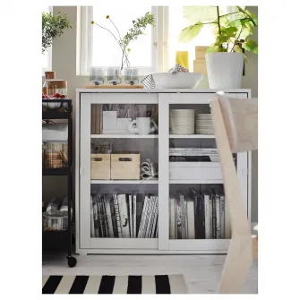 IKEA VIHALS Corp usi de sticla glisante, alb, 95x37x90 cm
