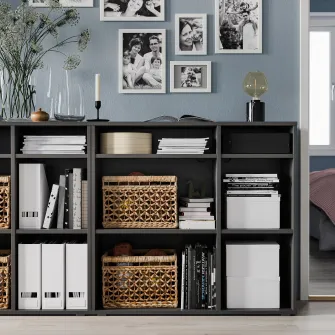 IKEA VIHALS Etajera cu 4 polite, gri inchis, 95x37x90 cm