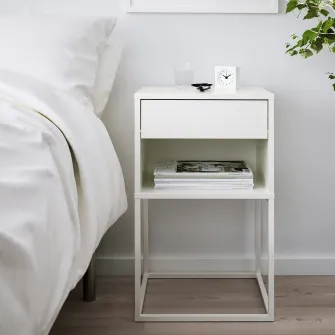 IKEA VIKHAMMER Noptiera, alb, 40x39 cm