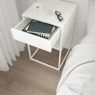 IKEA VIKHAMMER Noptiera, alb, 40x39 cm