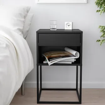 IKEA VIKHAMMER Noptiera, negru, 40x39 cm