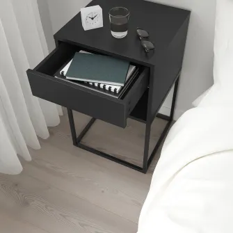 IKEA VIKHAMMER Noptiera, negru, 40x39 cm