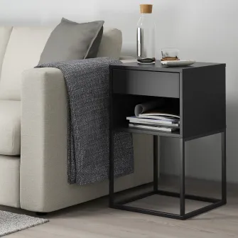 IKEA VIKHAMMER Noptiera, negru, 40x39 cm