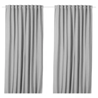 IKEA VILBORG Draperii semiopace, 2buc, gri/rjns, 145x300 cm