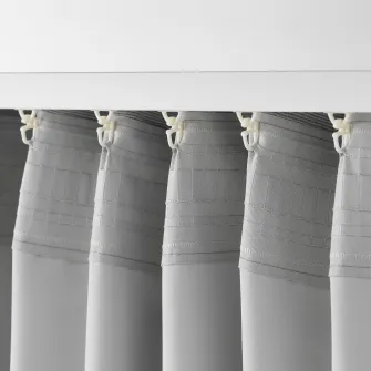IKEA VILBORG Draperii semiopace, 2buc, gri/rjns, 145x300 cm