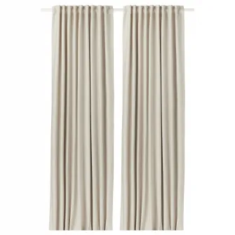 IKEA VILBORG Draperii semiopace, 2buc, bej/rjns, 145x300 cm
