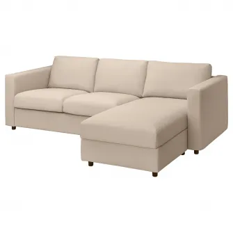 IKEA VIMLE Canapea 3 locuri cu sezlong, Hallarp bej