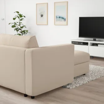 IKEA VIMLE Canapea 3 locuri cu sezlong, Hallarp bej