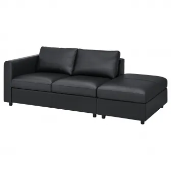 IKEA VIMLE Canapea 3 locuri, capat deschis/Grann/Bomstad negru