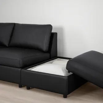 IKEA VIMLE Canapea 3 locuri, capat deschis/Grann/Bomstad negru
