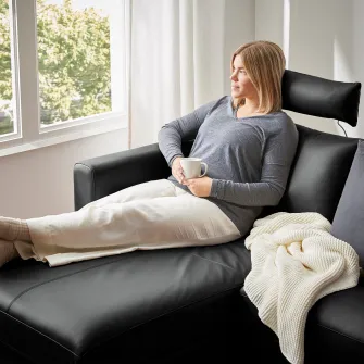 IKEA VIMLE Canapea 3 locuri, cu sezlong cu tetiera/Grann/Bomstad negru