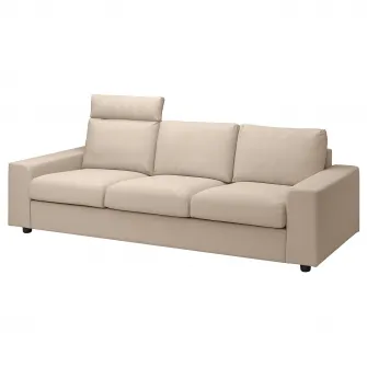 IKEA VIMLE Canapea 3 locuri, cu tetiera cu brate late/Hallarp bej