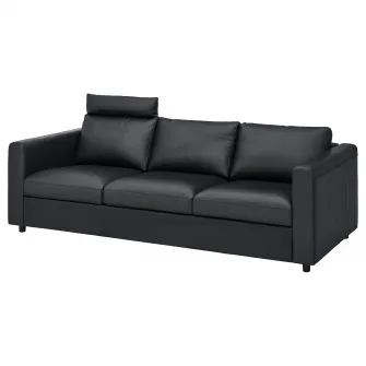 IKEA VIMLE Canapea 3 locuri, cu tetiera/Grann/Bomstad negru