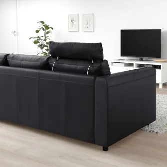IKEA VIMLE Canapea 3 locuri, cu tetiera/Grann/Bomstad negru
