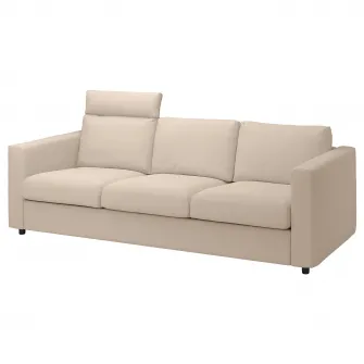 IKEA VIMLE Canapea 3 locuri, cu tetiera/Hallarp bej
