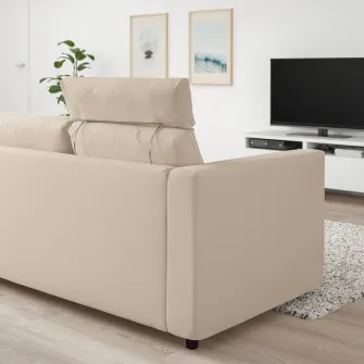IKEA VIMLE Canapea 3 locuri, cu tetiera/Hallarp bej