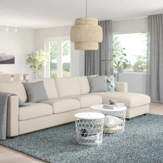 IKEA VIMLE Canapea 4 locuri cu sezlong, Gunnared bej