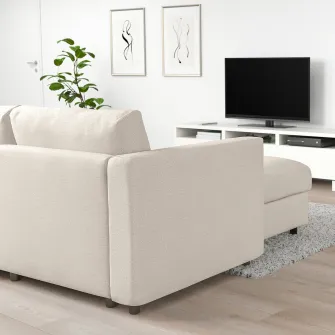 IKEA VIMLE Canapea 4 locuri cu sezlong, Gunnared bej