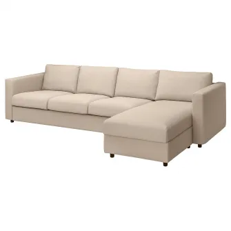 IKEA VIMLE Canapea 4 locuri cu sezlong, Hallarp bej