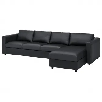 IKEA VIMLE Canapea 4 locuri, cu sezlong/Grann/Bomstad negru
