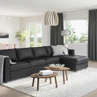 IKEA VIMLE Canapea 4 locuri, cu sezlong/Grann/Bomstad negru