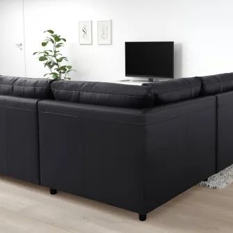 IKEA VIMLE Canapea colt 3 locuri, capat deschis/Grann/Bomstad negru