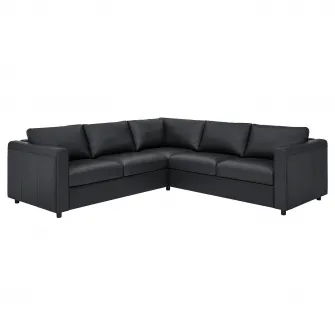 IKEA VIMLE Canapea colt, 4 locuri, Grann/Bomstad negru