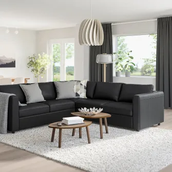 IKEA VIMLE Canapea colt, 4 locuri, Grann/Bomstad negru