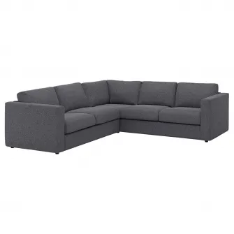 IKEA VIMLE Canapea colt, 4 locuri, Gunnared gri mediu