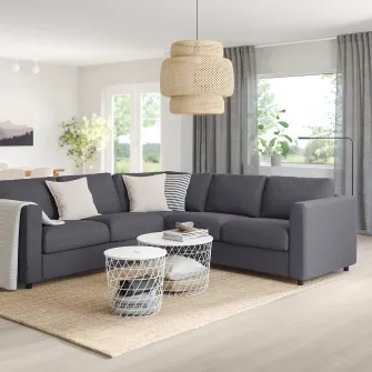 IKEA VIMLE Canapea colt, 4 locuri, Gunnared gri mediu