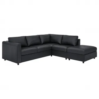 IKEA VIMLE Canapea colt, 4 locuri, capat deschis/Grann/Bomstad negru