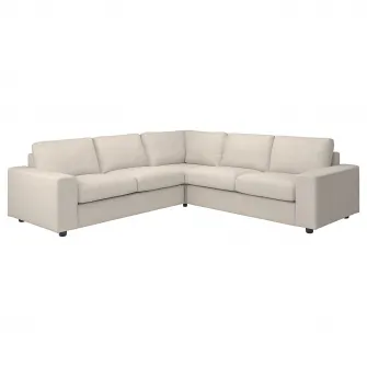 IKEA VIMLE Canapea colt, 4 locuri, cu brate late/Gunnared bej