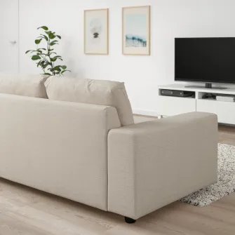 IKEA VIMLE Canapea colt, 4 locuri, cu brate late/Gunnared bej