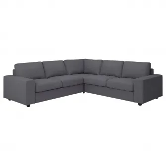 IKEA VIMLE Canapea colt, 4 locuri, cu brate late/Gunnared gri mediu