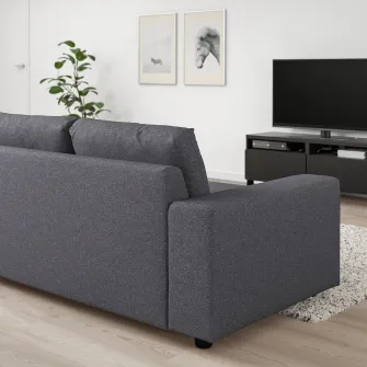 IKEA VIMLE Canapea colt, 4 locuri, cu brate late/Gunnared gri mediu