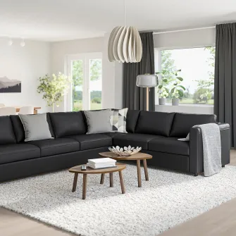 IKEA VIMLE Canapea colt 5 locuri, Grann/Bomstad negru