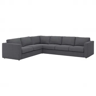 IKEA VIMLE Canapea colt 5 locuri, Gunnared gri mediu