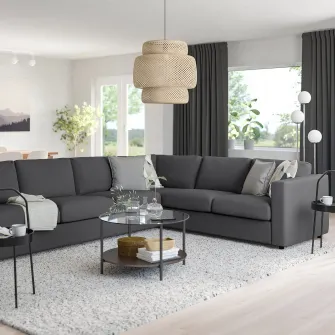 IKEA VIMLE Canapea colt 5 locuri, Hallarp gri