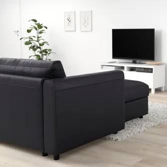 IKEA VIMLE Canapea colt 5 locuri, cu sezlong/Grann/Bomstad negru