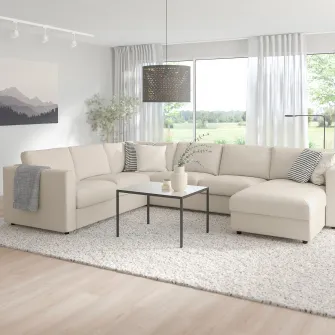IKEA VIMLE Coltar extensibil 5 locuri+sezlong, Gunnared bej