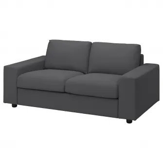 IKEA VIMLE Husa canapea 2 locuri, cu brate late/Hallarp gri
